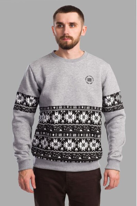 Cвитшот Сибирский узор Gray | UNISEX