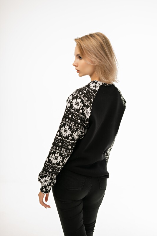 Cвитшот Сибирский узор black | UNISEX