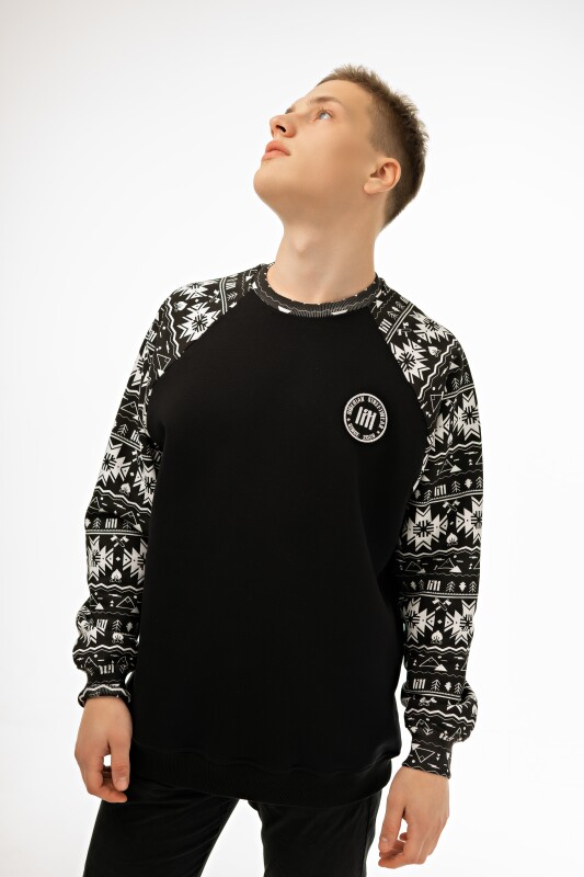Cвитшот Сибирский узор black | UNISEX