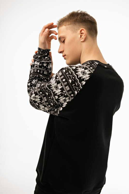 Cвитшот Сибирский узор black | UNISEX