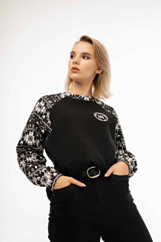 Cвитшот Сибирский узор black | UNISEX