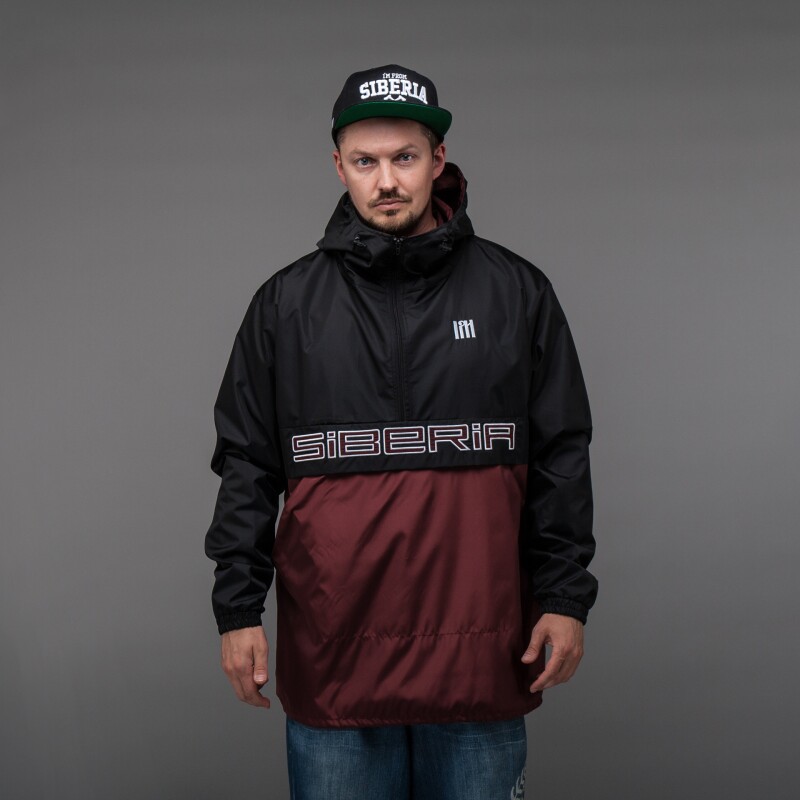 Анорак "Siberia" | UNISEX черно-бордовый