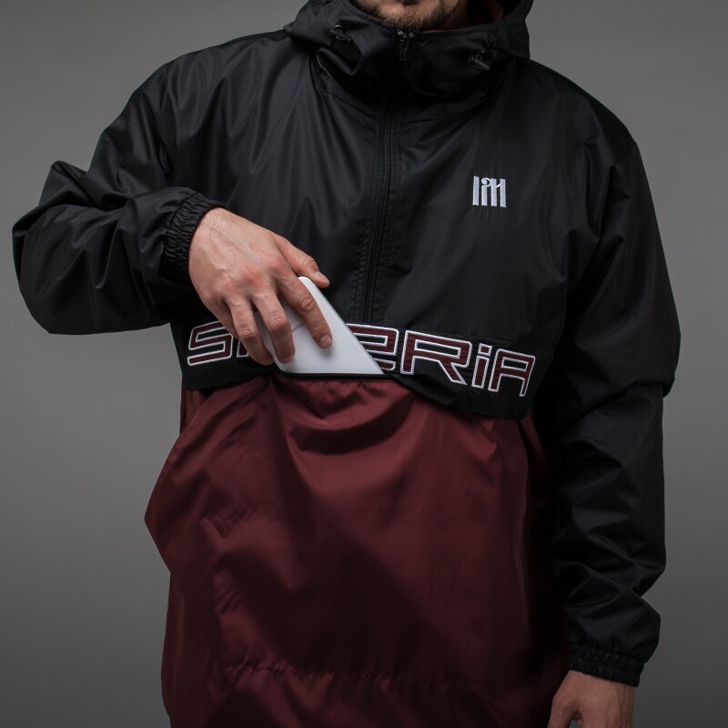 Анорак "Siberia" | UNISEX черно-бордовый