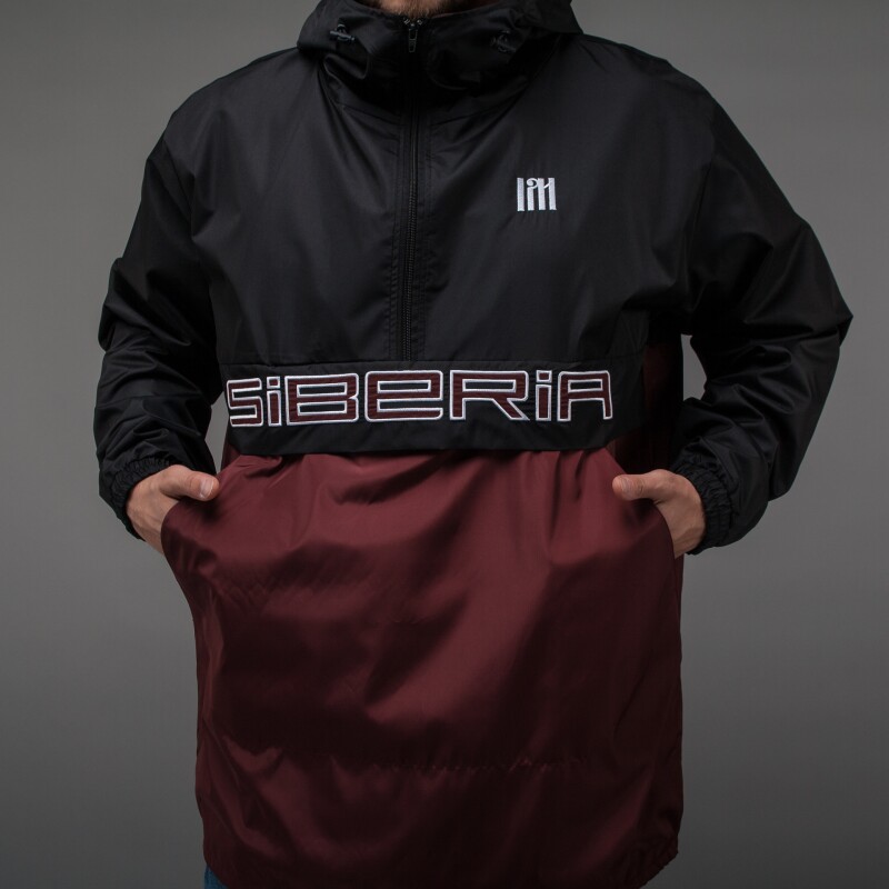 Анорак "Siberia" | UNISEX черно-бордовый