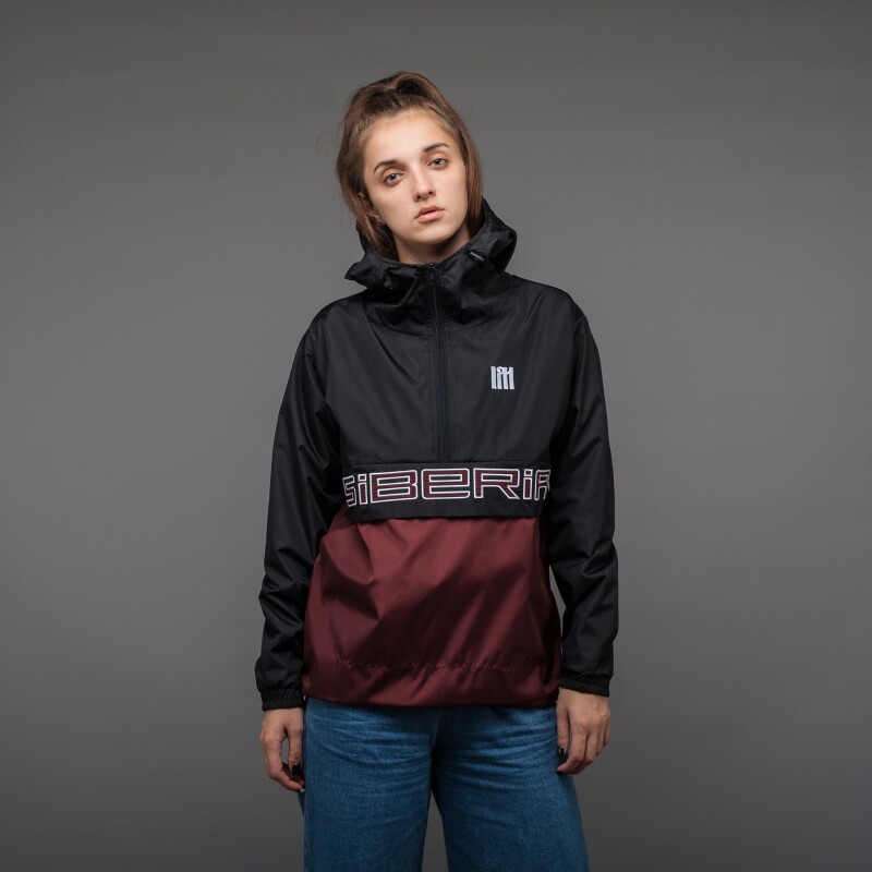 Анорак "Siberia" | UNISEX черно-бордовый