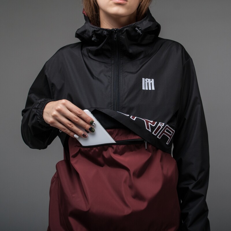 Анорак "Siberia" | UNISEX черно-бордовый