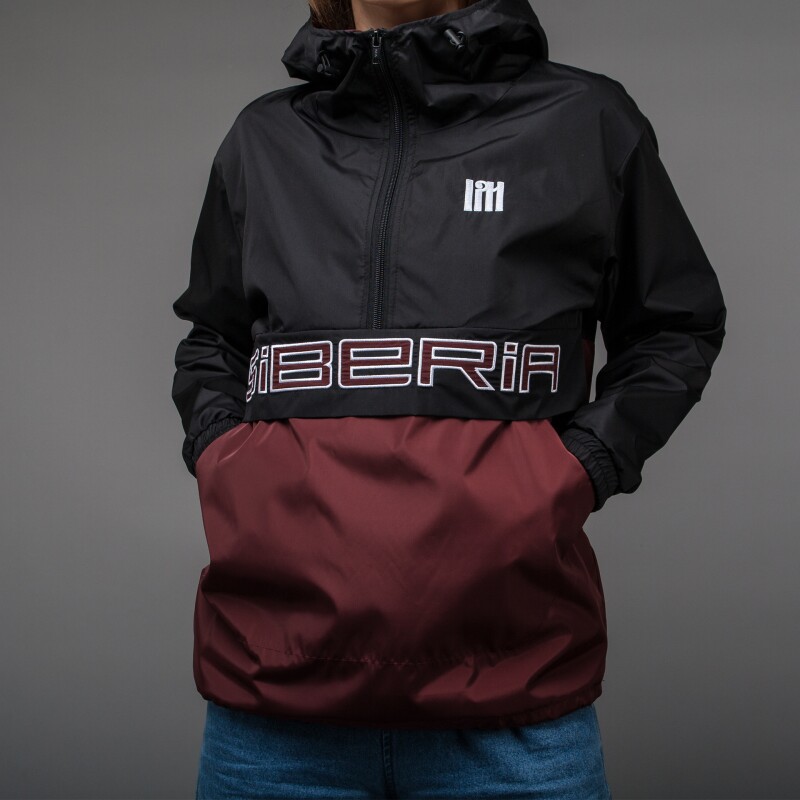 Анорак "Siberia" | UNISEX черно-бордовый