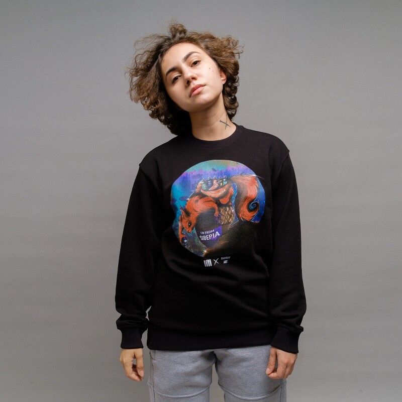 Свитшот "Белка" | UNISEX черный